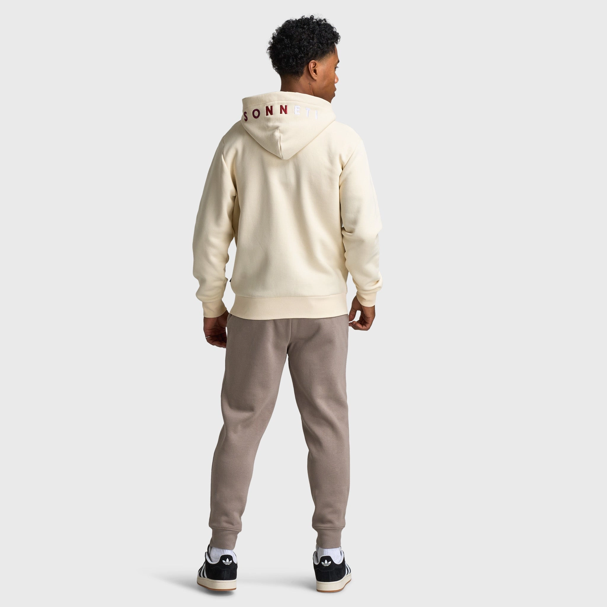 Sonneti Hare Full Zip Hoodie / Cream Smart Casual Piece Bonded Zippers