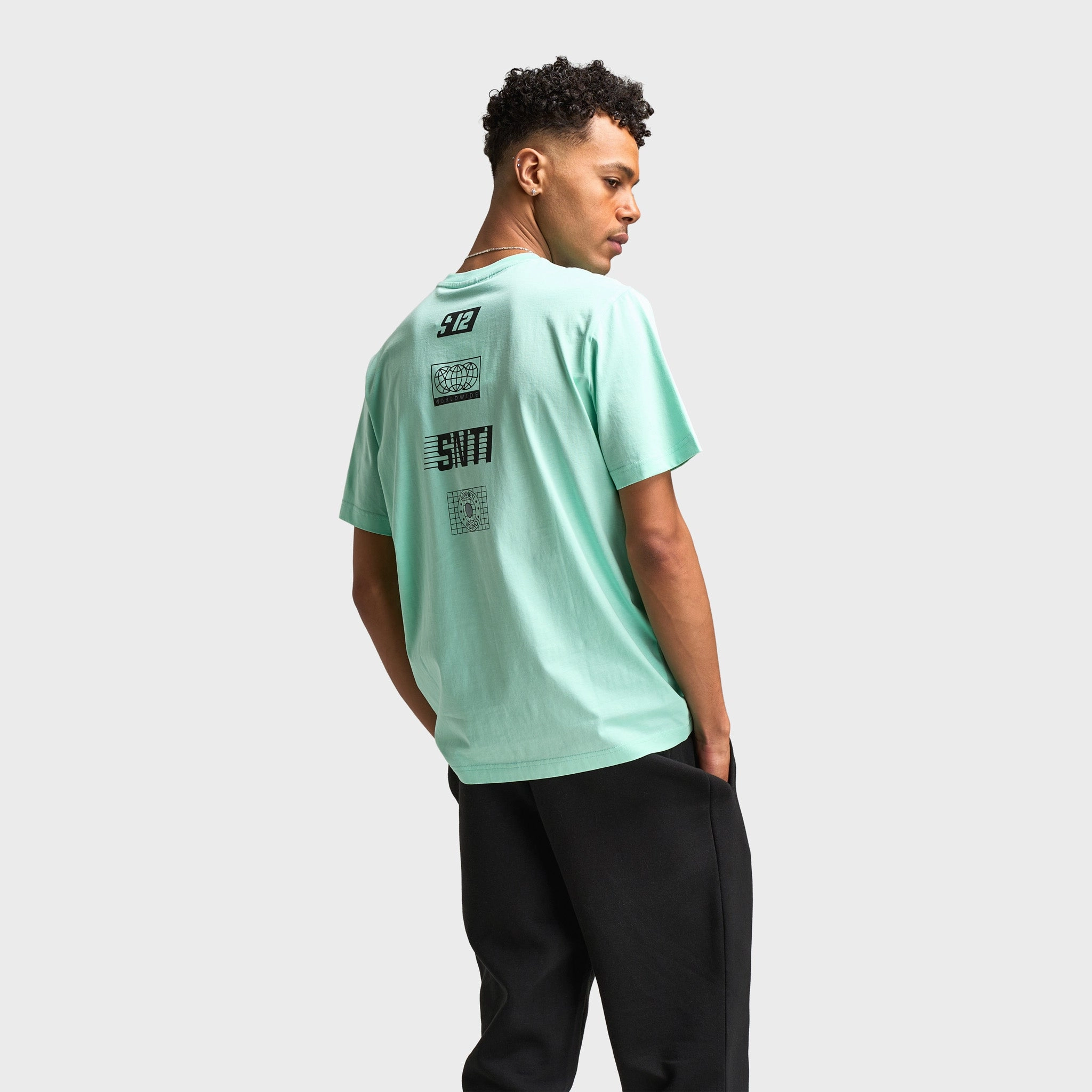 Sonneti Logan Graphic T-Shirt / Beach Glass Travel Ready Reflective details