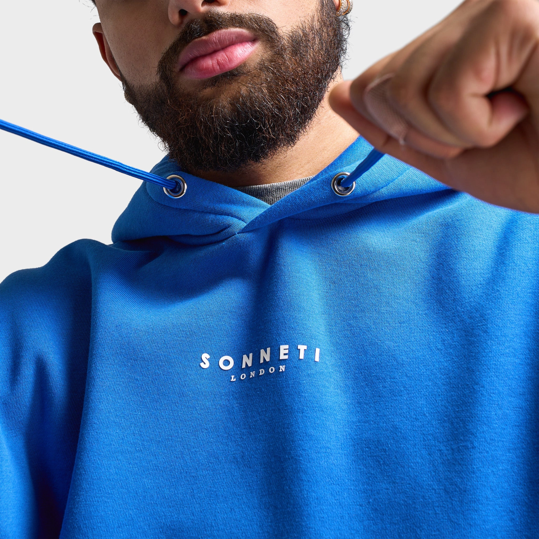 Sonneti London Fleece Pullover Hoodie / Nautical Blue Layered construction Relaxed Comfort