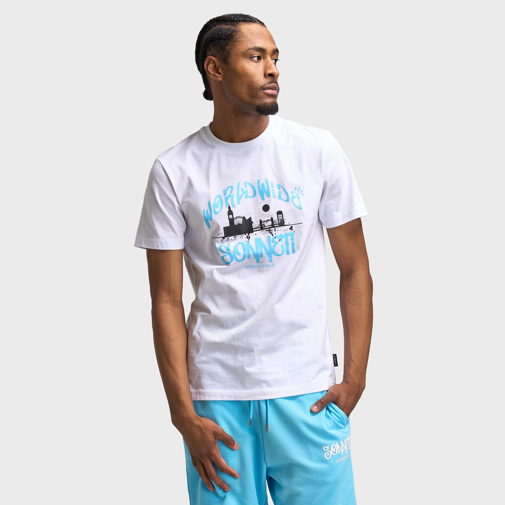 low - quality parts Friction Free Fabric Sonneti World Graphic T-Shirt / Optic White