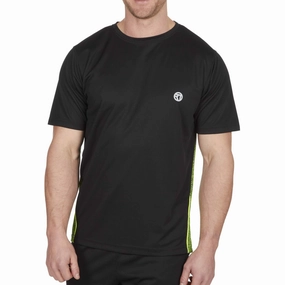 Red Tag Activewear Reflective Short Sleeve Mens Running Top - Black Party fun