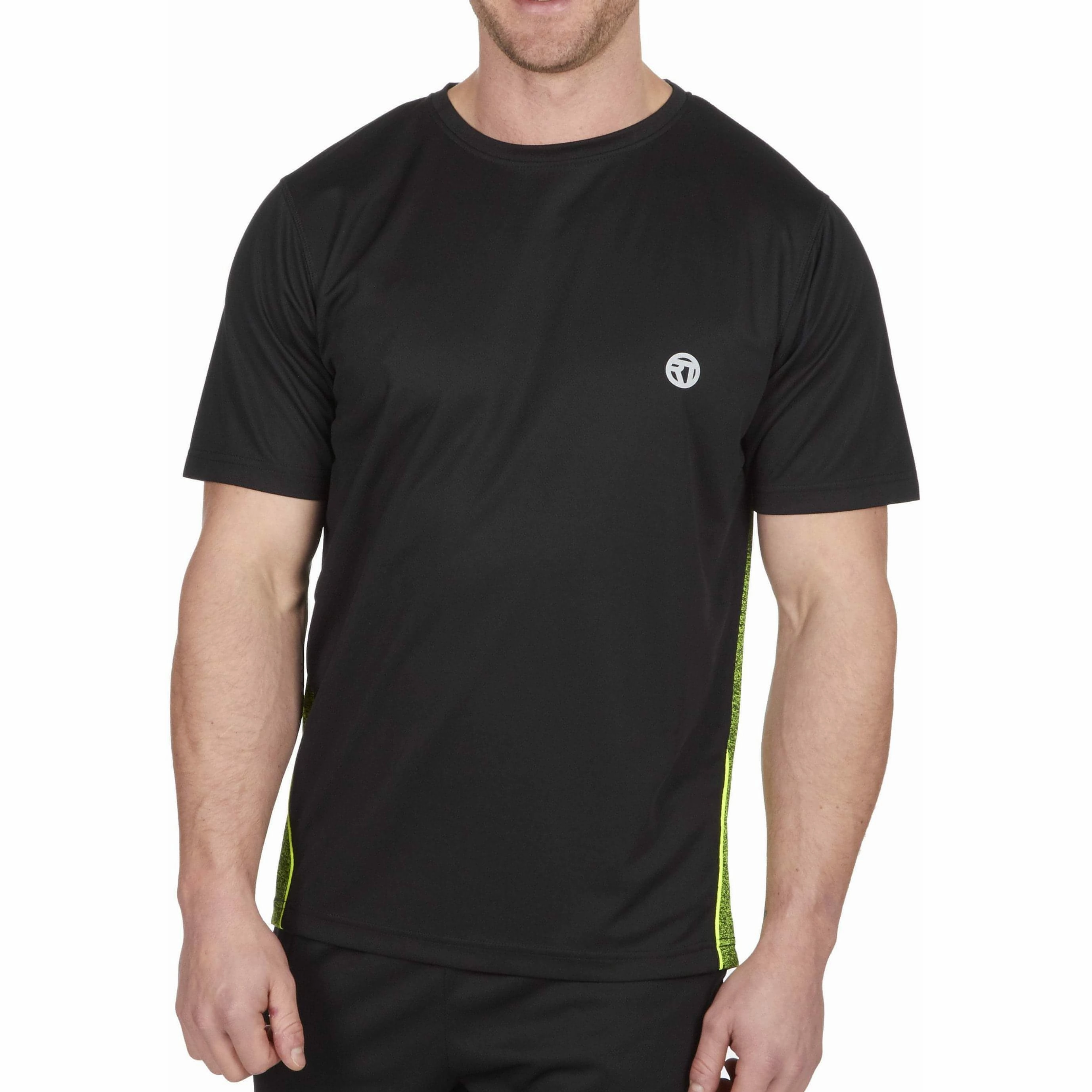 Red Tag Activewear Reflective Short Sleeve Mens Running Top - Black Keychain zipper pull venue