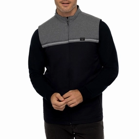 Non Restrictive Cut Travis Mathew Pascuales Golf Vest - Heather Grey Pinstripe