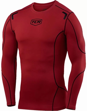 TCA Elite Plus Long Sleeve Junior Compression Top - Red Spring Wear train station