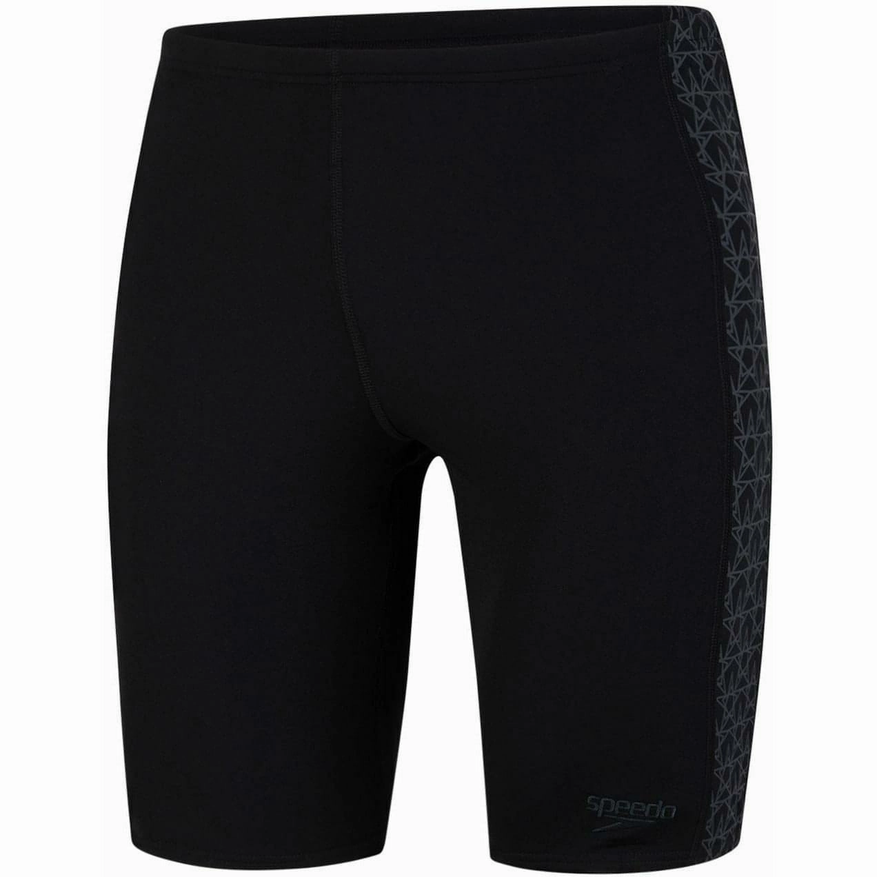Speedo Boomstar Splice Mens Swim Jammer Shorts - Black Odor Control Treatment No Roll Edging