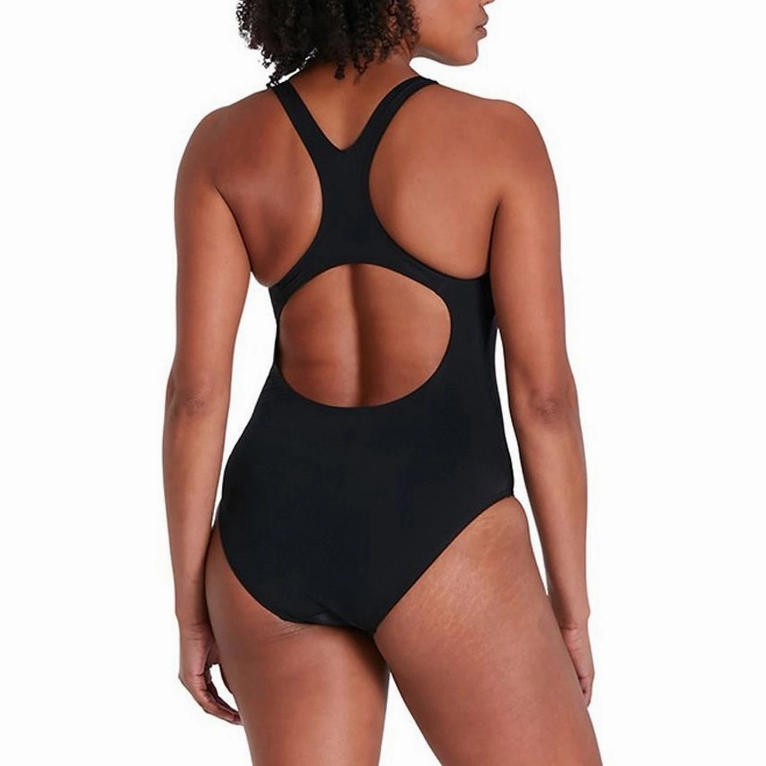 Speedo Digital Placement Medalist Womens Swimsuit - Black High UV Block