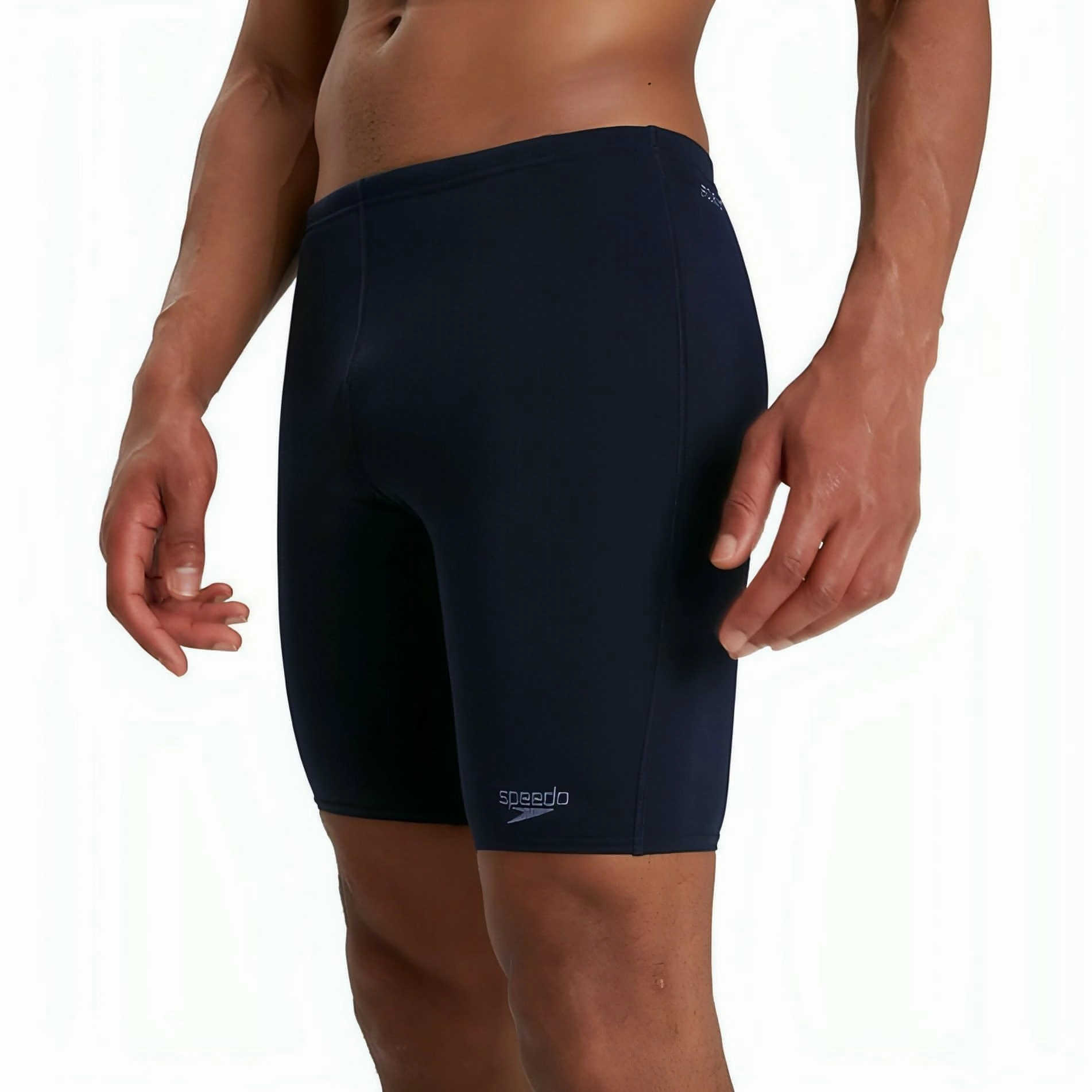 Layered Compression Zones Recycled Polyester Fabric Speedo ECO Endurance Plus Mens Swim Jammer Shorts - Navy