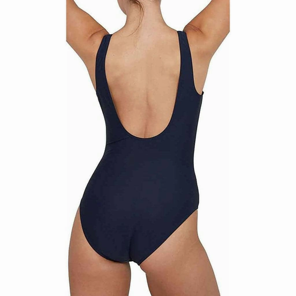 Speedo Placement U-Back Womens Swimsuit - Navy Four Way Stretch Multi Panel Ergonomic Cut
