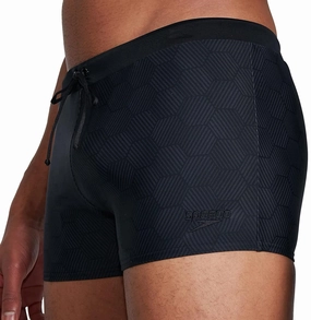 Tear Resistant Weave Chafe Resistant Edging Speedo Valmilton Mens Swim Shorts - Black