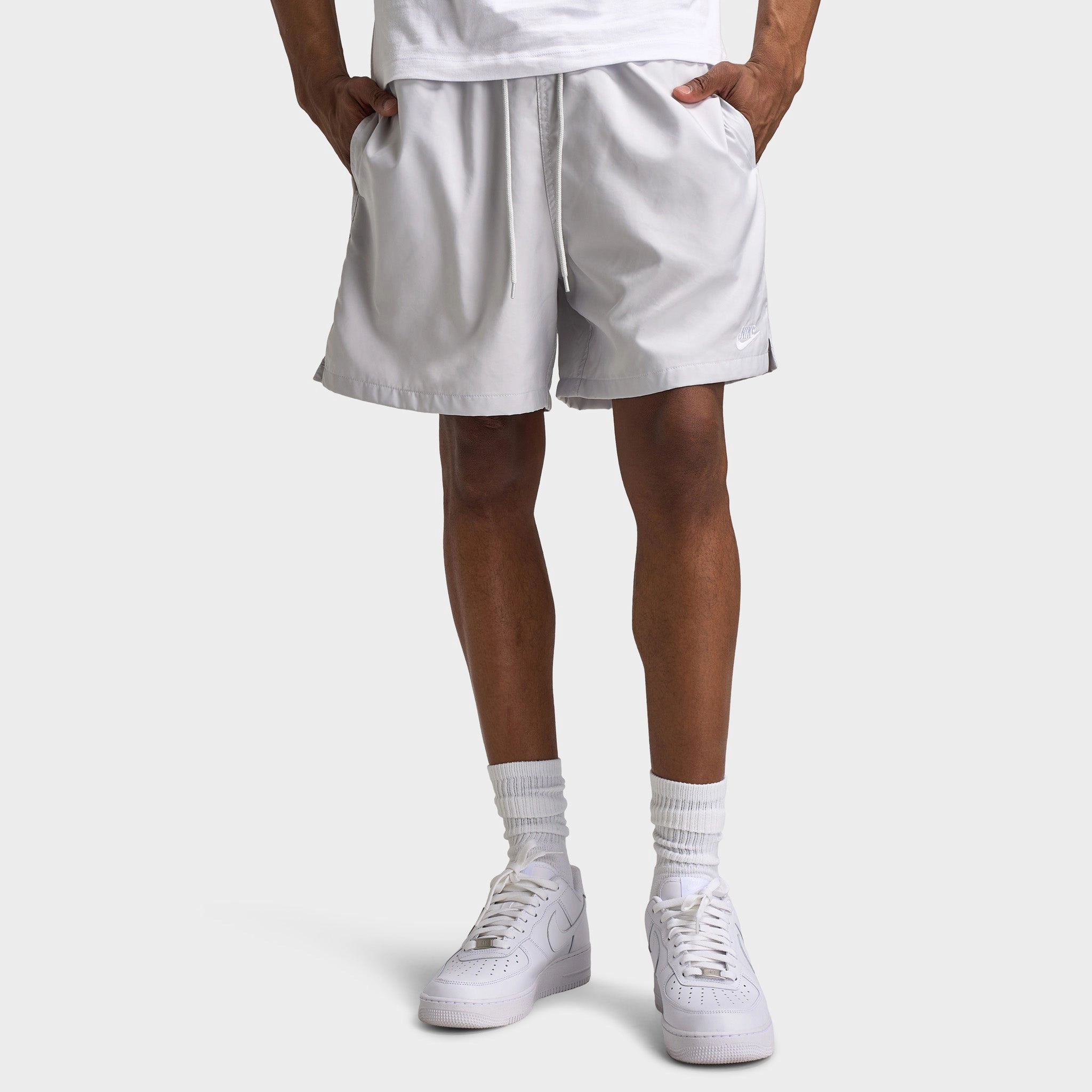 Relaxed Cut Daily Use Nike Club Flow Shorts Photon Dust / White