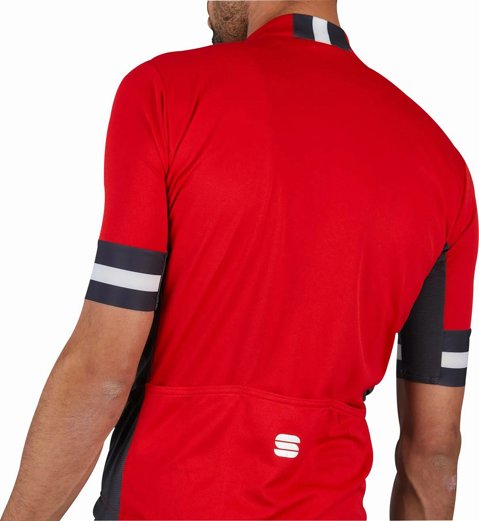 Sportful Kite Short Sleeve Mens Cycling Jersey - Red Yoke Back Clear