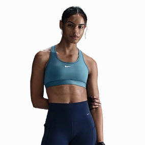 Purple Flexible Fabric Nike Dri-FIT Swoosh Bra