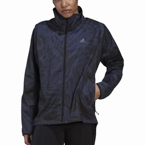 adidas Fast Womens Running Jacket - Navy Assessment Volunteer