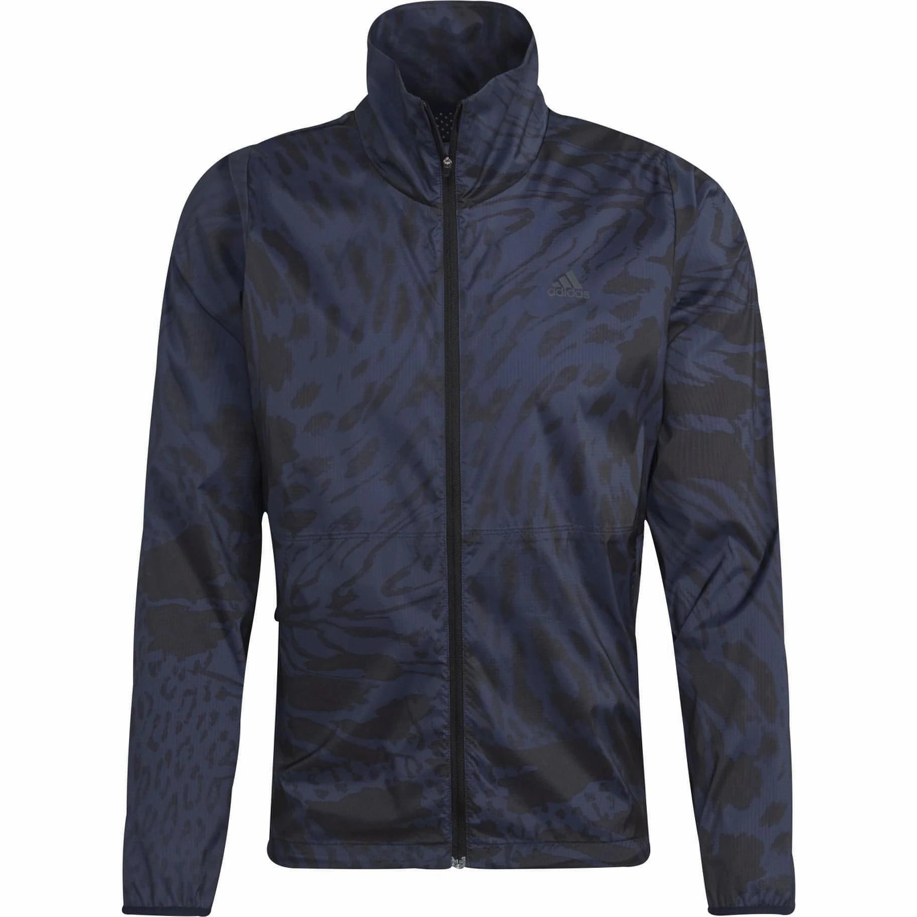 Low Profile Fasteners Secure Zip Pockets adidas Fast Womens Running Jacket - Navy