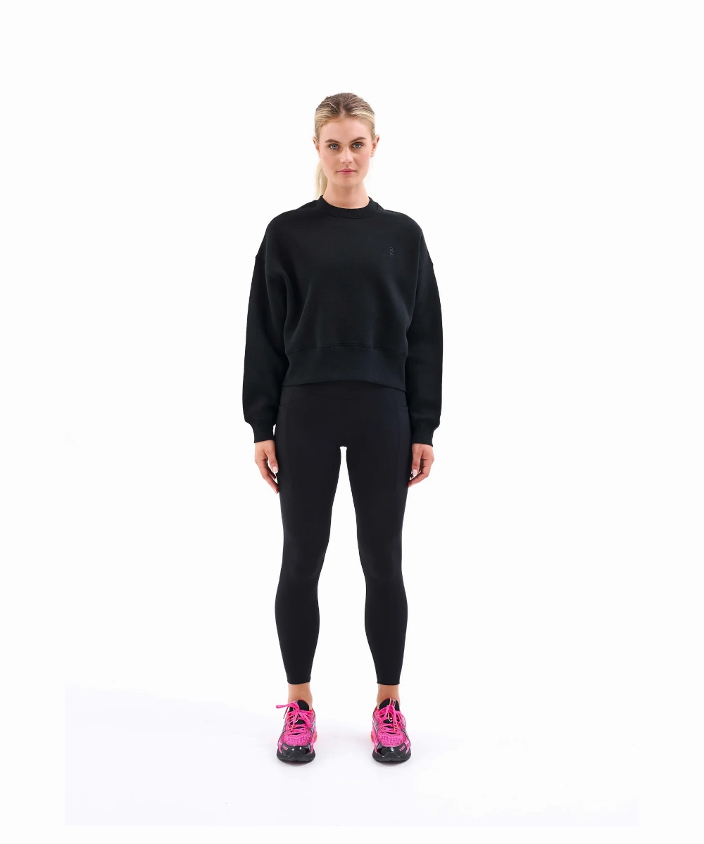 Seamless Sleeve Construction WrinkleFree Fabric P.E Nation Recalibrate Sweater (Black)