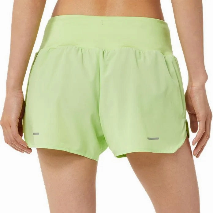 Puma Road 3.5 Inch Womens Running Shorts - Green Asymmetric Collar Padding
