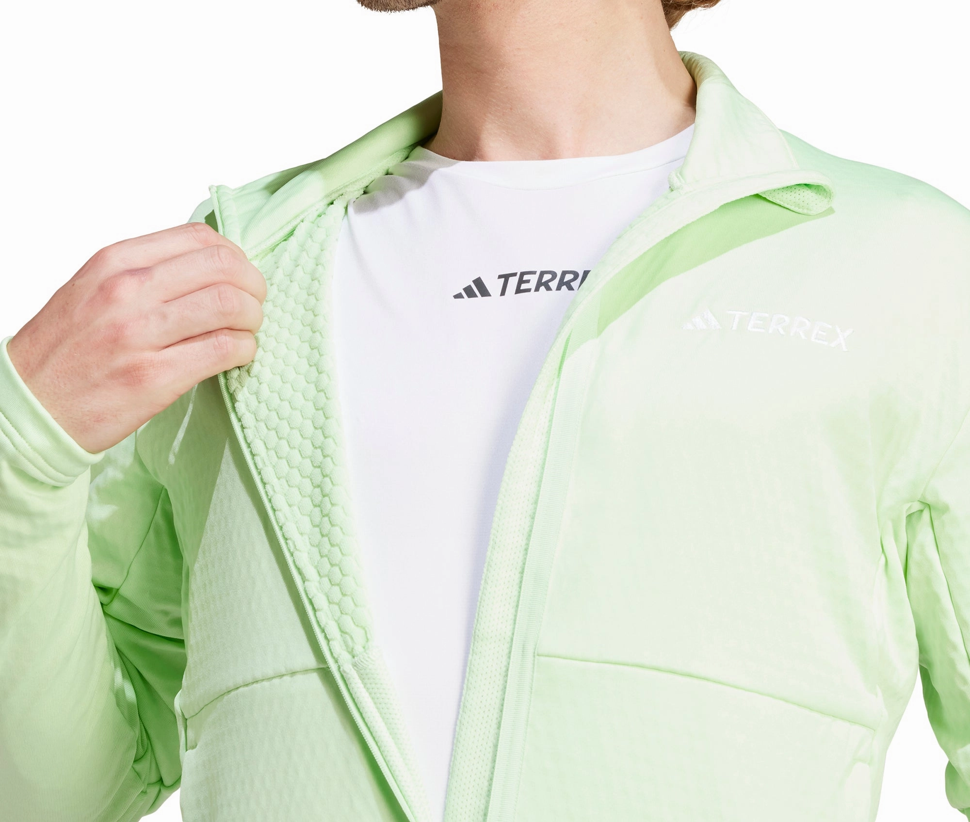 Bohemian adidas Terrex Multi Light Fleece Mens Running Jacket - Green