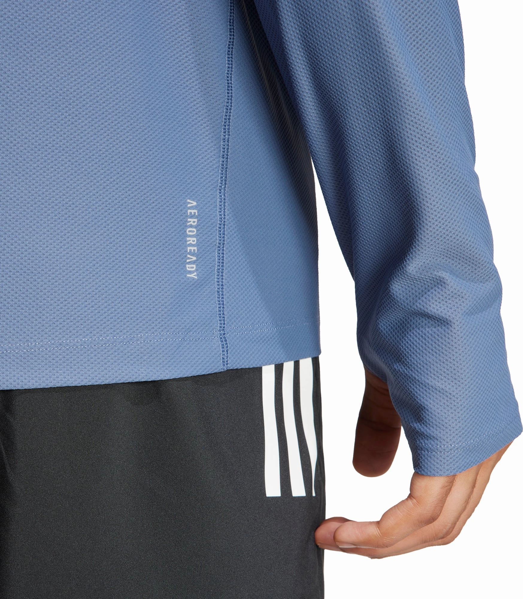 Flat adidas Own The Run Long Sleeve Mens Running Top - Blue