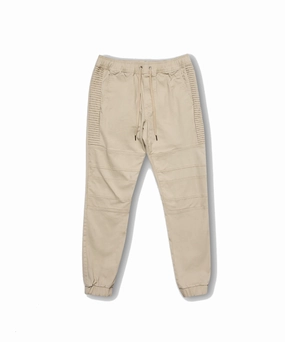 Henleys Blake Moto Jogger Pants (Stone) ComfortStretch