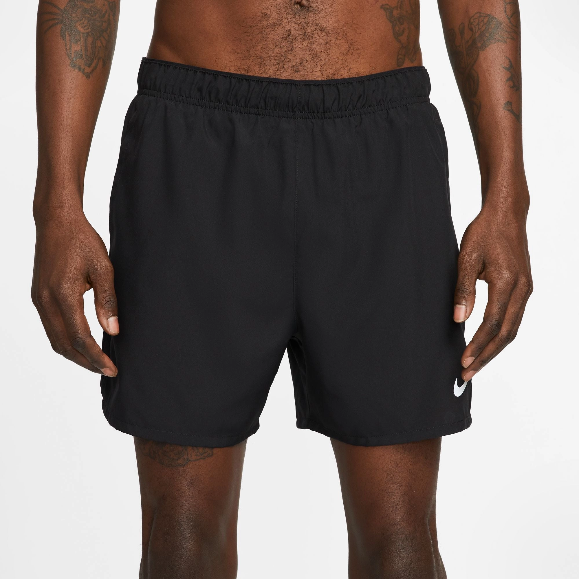Nike Men's Dri-FIT Challenger 5 Inch Shorts Black / Black / Black Model Edge
