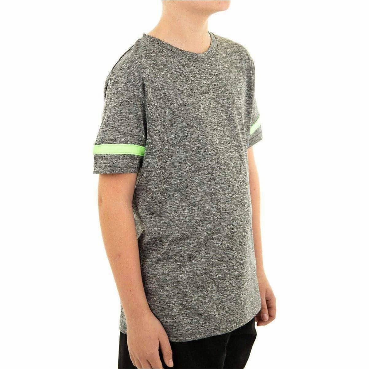 Slim fit clothing Effortless Style More Mile Marl Boys Short Sleeve Running Top - Grey