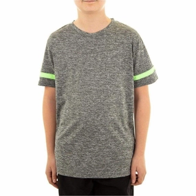 More Mile Marl Boys Short Sleeve Running Top - Grey Chic Cut Urban Fashion Look