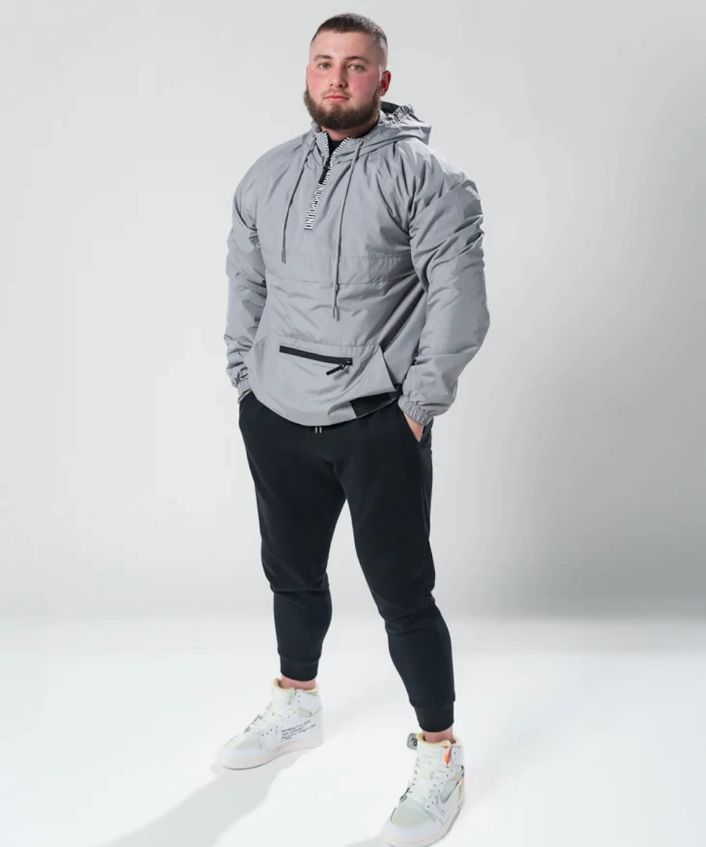 UNDRGROUND Lightweight Pull Over Half Zip Jacket (Cadet Grey) Free Fit
