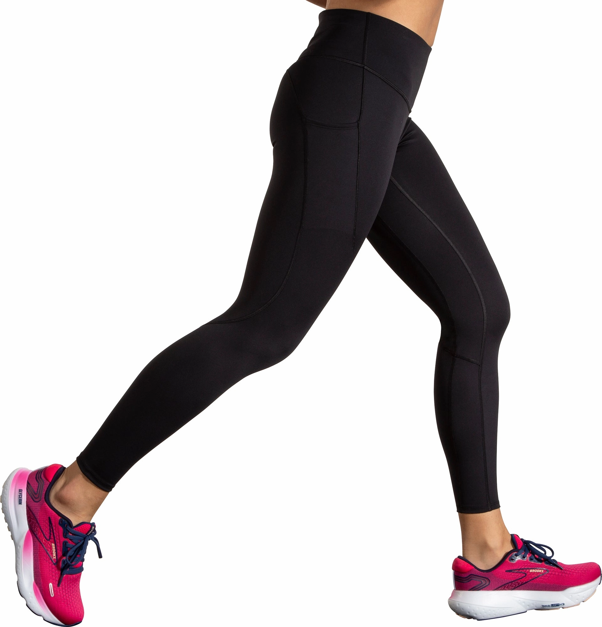 Anti-bacterial Dance-costume-characteristic Brooks Spark Womens Long Running Tights - Black
