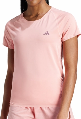 Easy Wear Style adidas Adizero Short Sleeve Womens Running Top - Pink