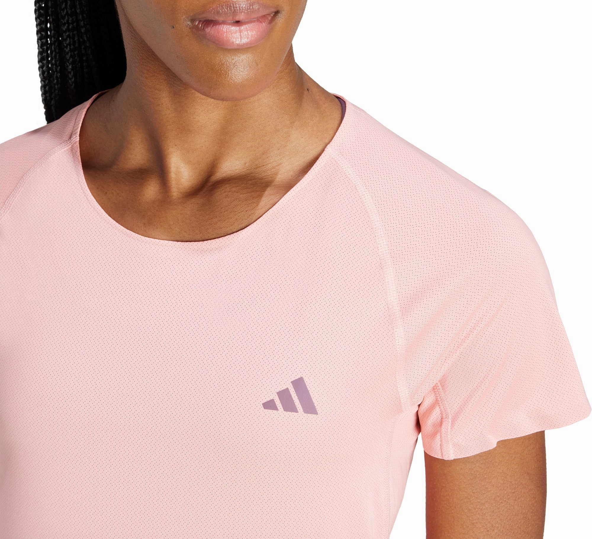 Chic Casual Wear adidas Adizero Short Sleeve Womens Running Top - Pink