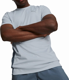Chic Outfit All-Day Wear Puma Favourite Short Sleeve Mens Running Top - Grey