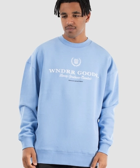 WNDRR Department Crew Sweat (Air Blue) Durable Reinforcements