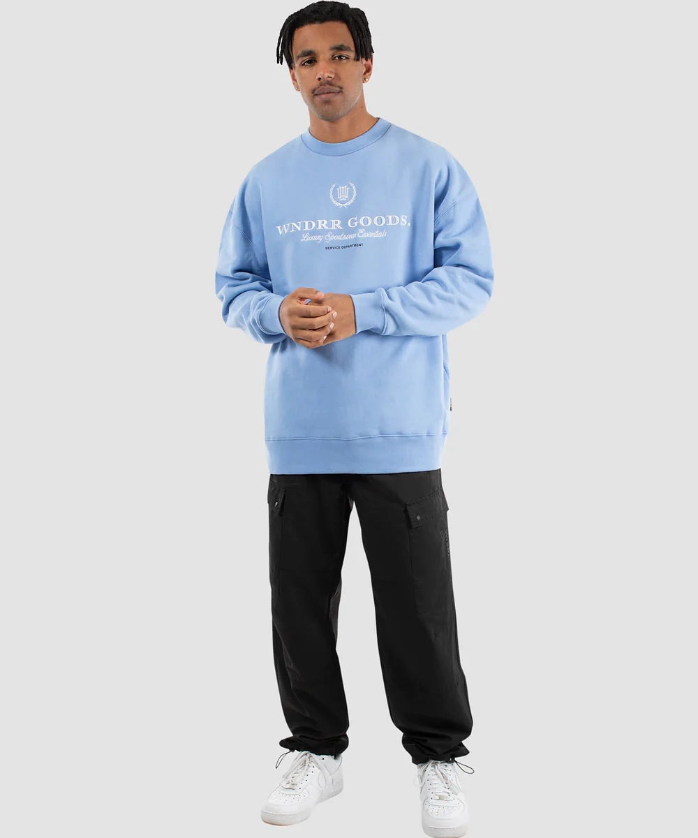 WNDRR Department Crew Sweat (Air Blue) Rustic Ease
