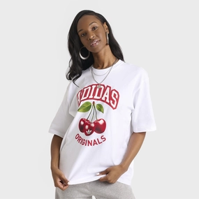 adidas Women's Cherry Boyfriend Tee / Wonder White hiking clothes semi-formal style