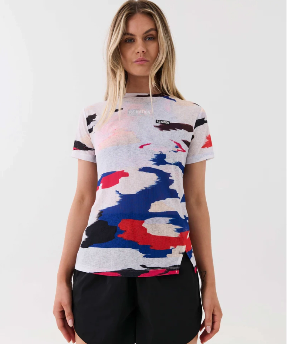 StretchableFabric P.E Nation Twisted Tee (White Army Print)