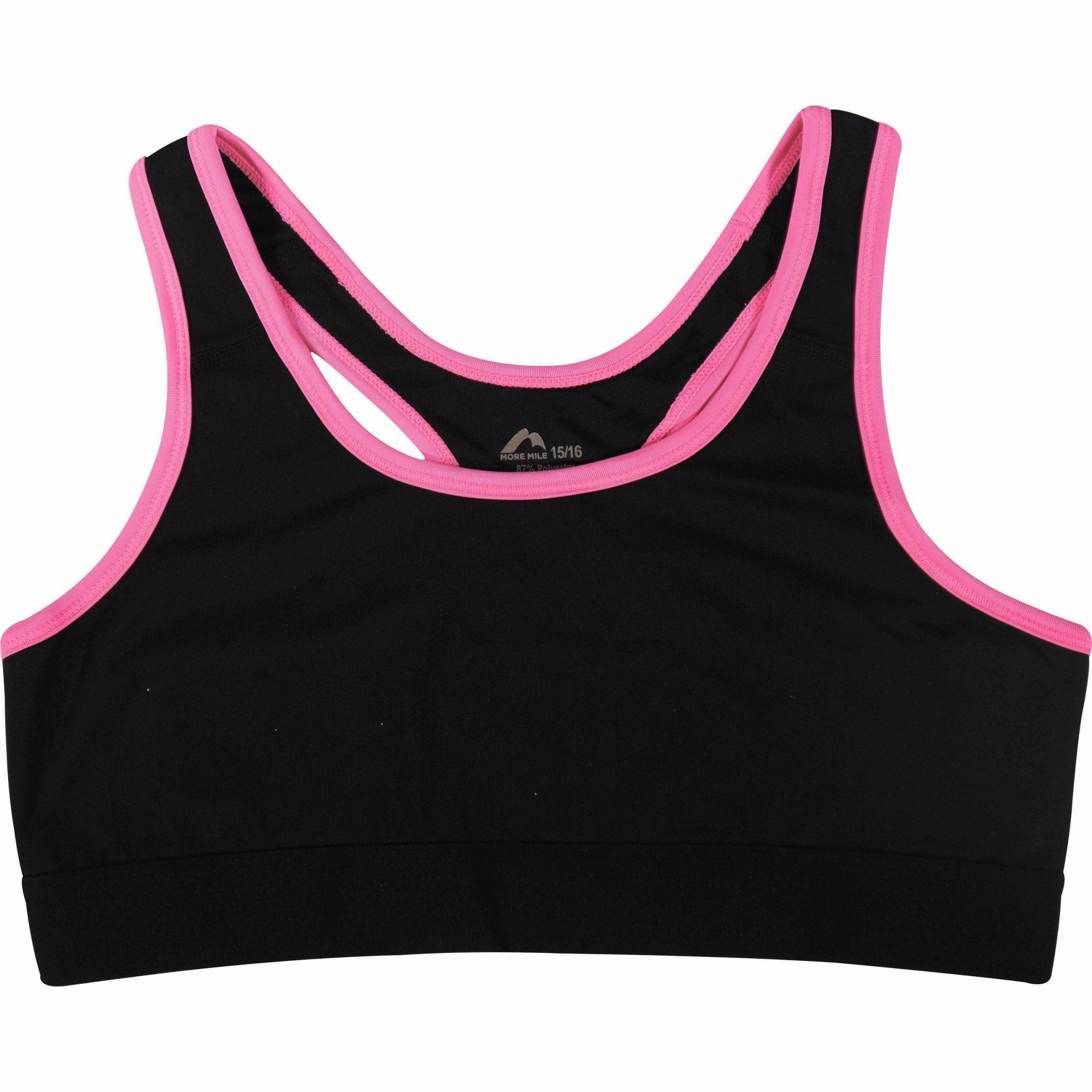 Non Slip Fasteners Biodegradable Packaging More Mile Girls Running Crop Top - Black