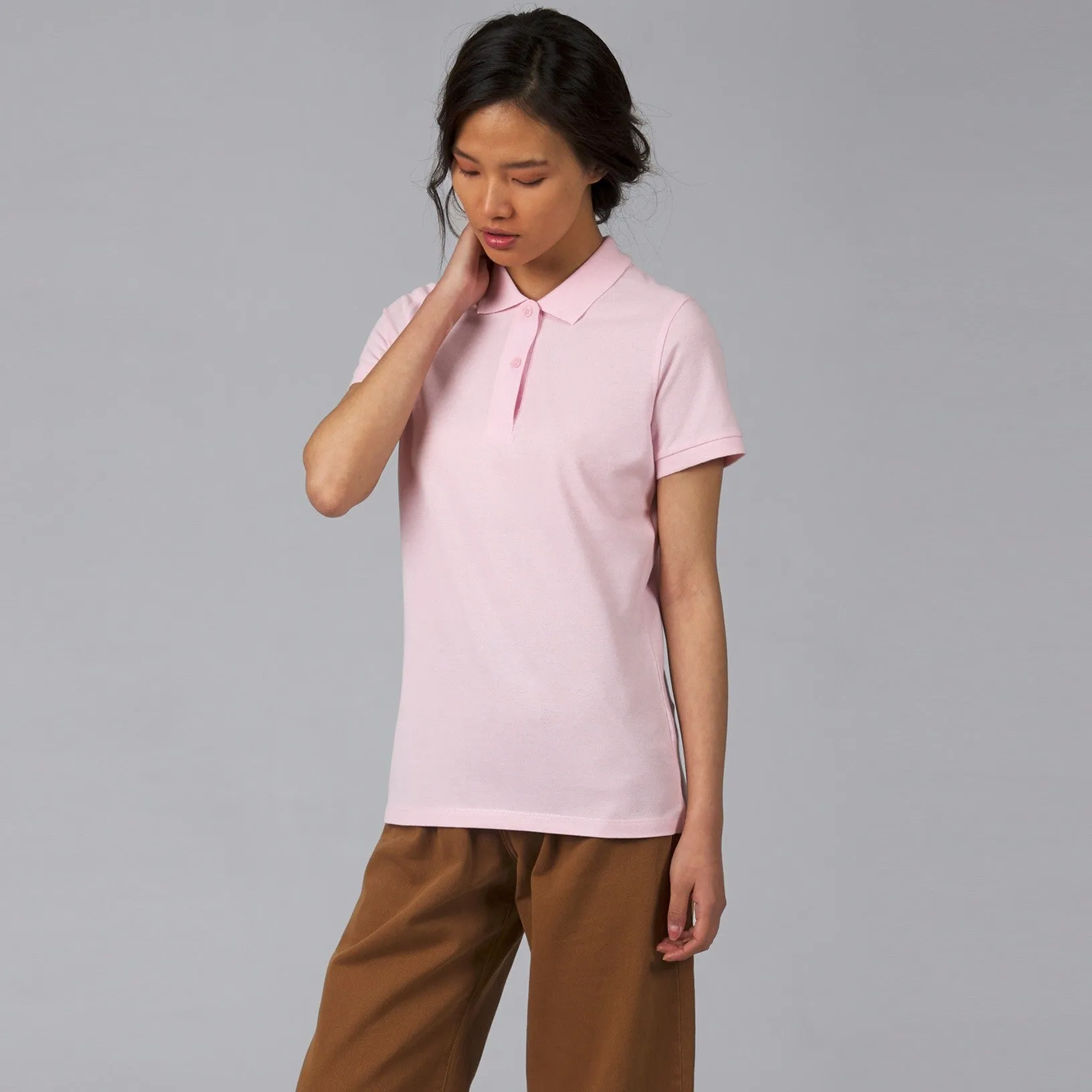 hypoallergenic material Cultural Fit Ladies Inspire Organic Polo | BLACK