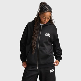 Airy Cloth Magnetic Closure System Unlike Humans Women's Bubble Full Zip Hoodie / Black
