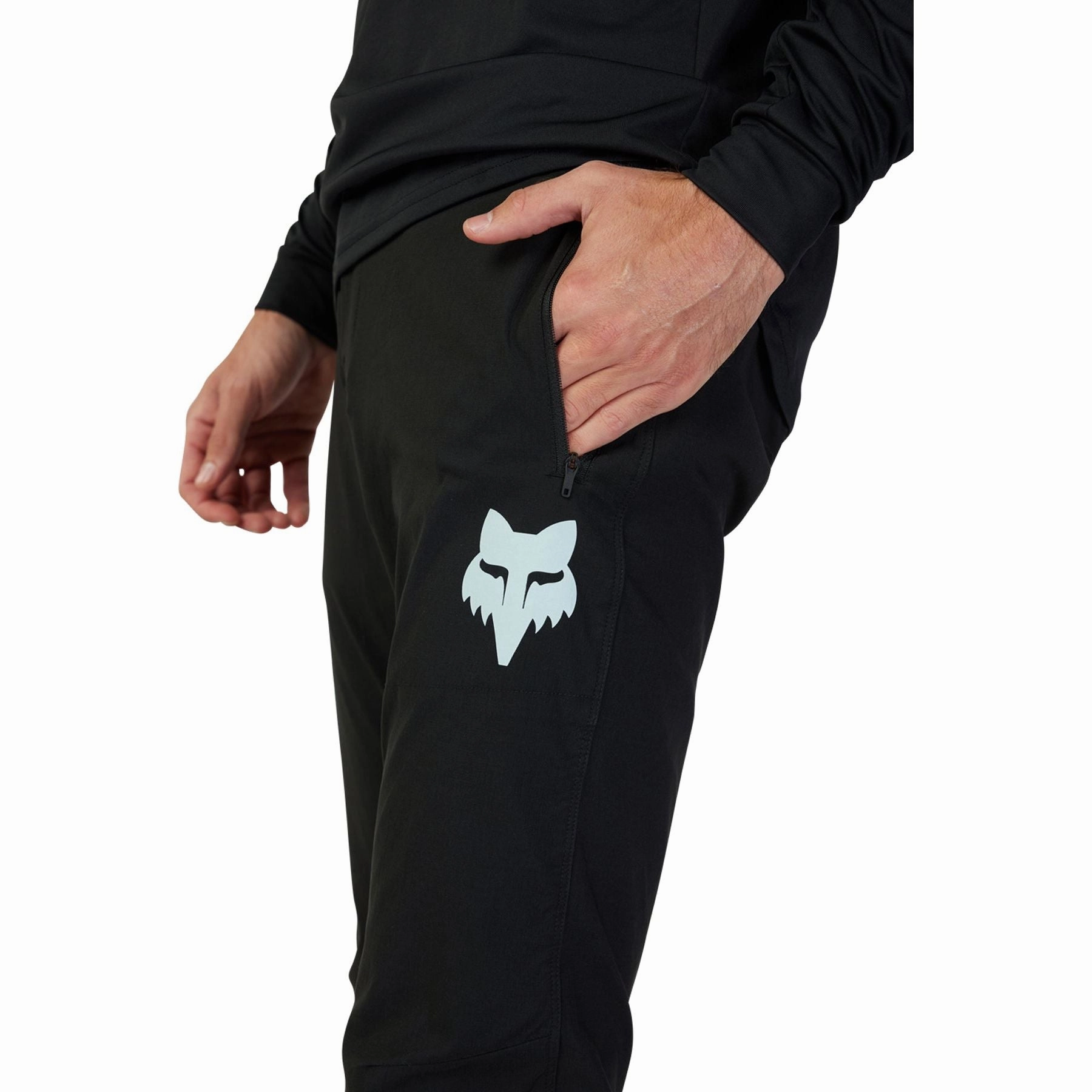 Fox Ranger Race Mens Cycling Trousers - Black TailoredSilhouette Training Comfort
