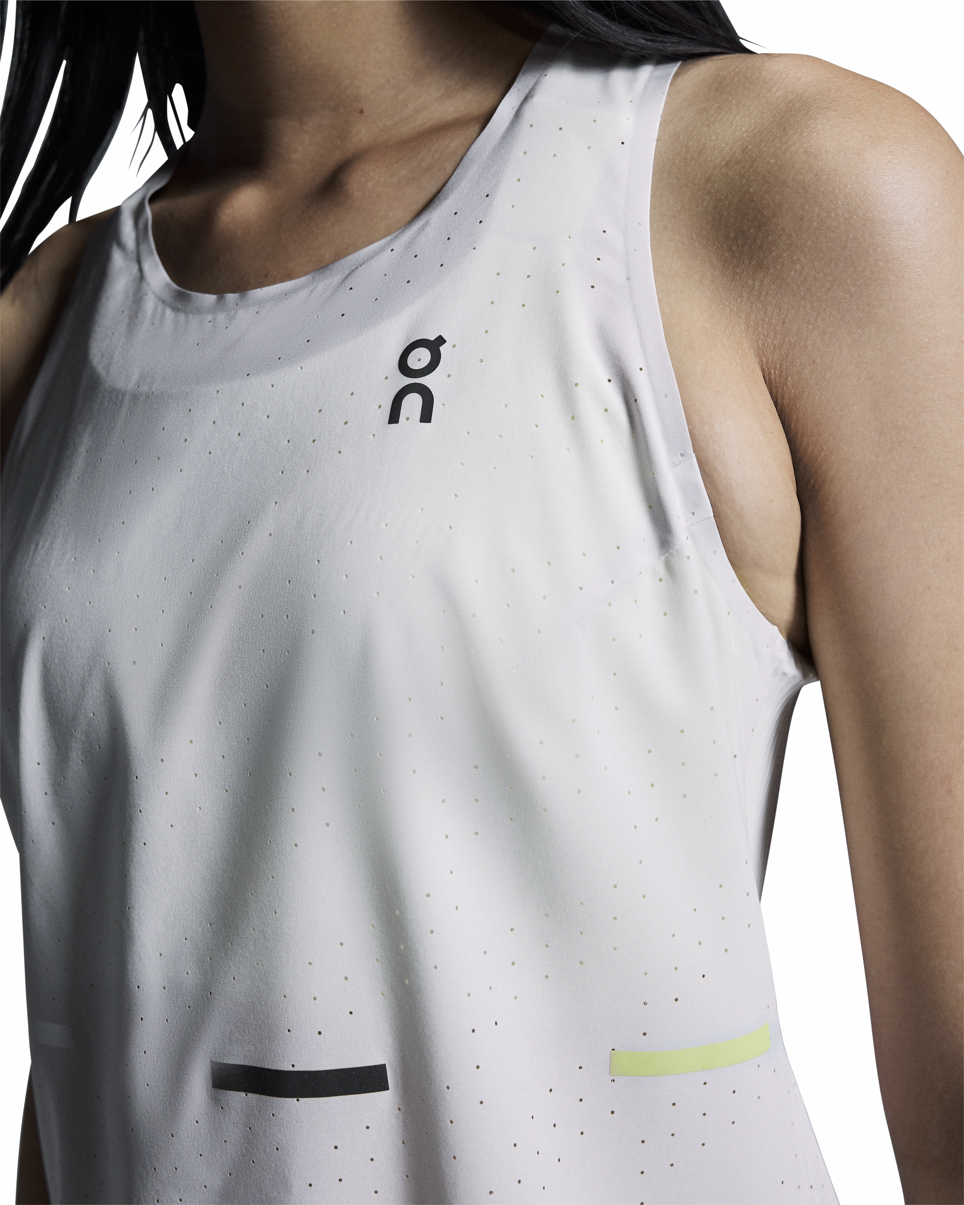 Women's Race Singlet Silver mesh ventilation