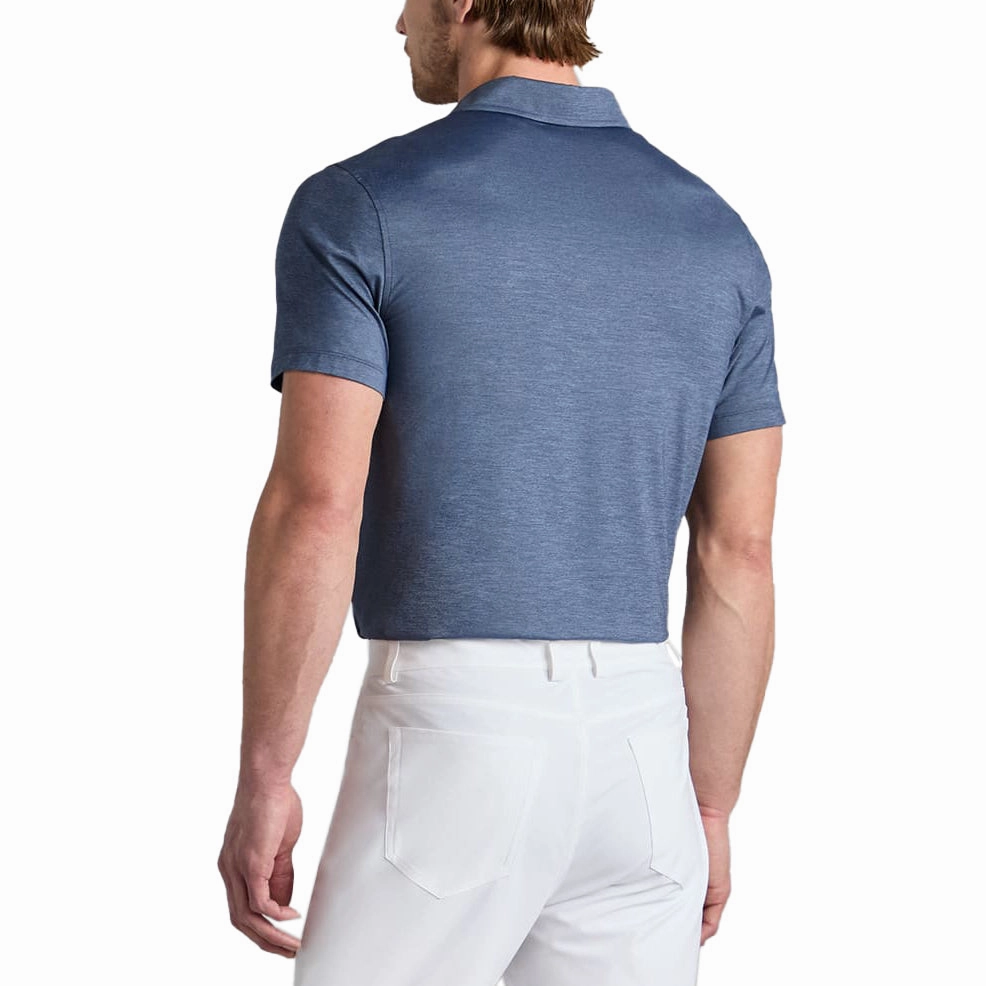 G/Fore Melange Ice Nylon Golf Polo Shirt - Twilight Melange Unstructured Silhouette