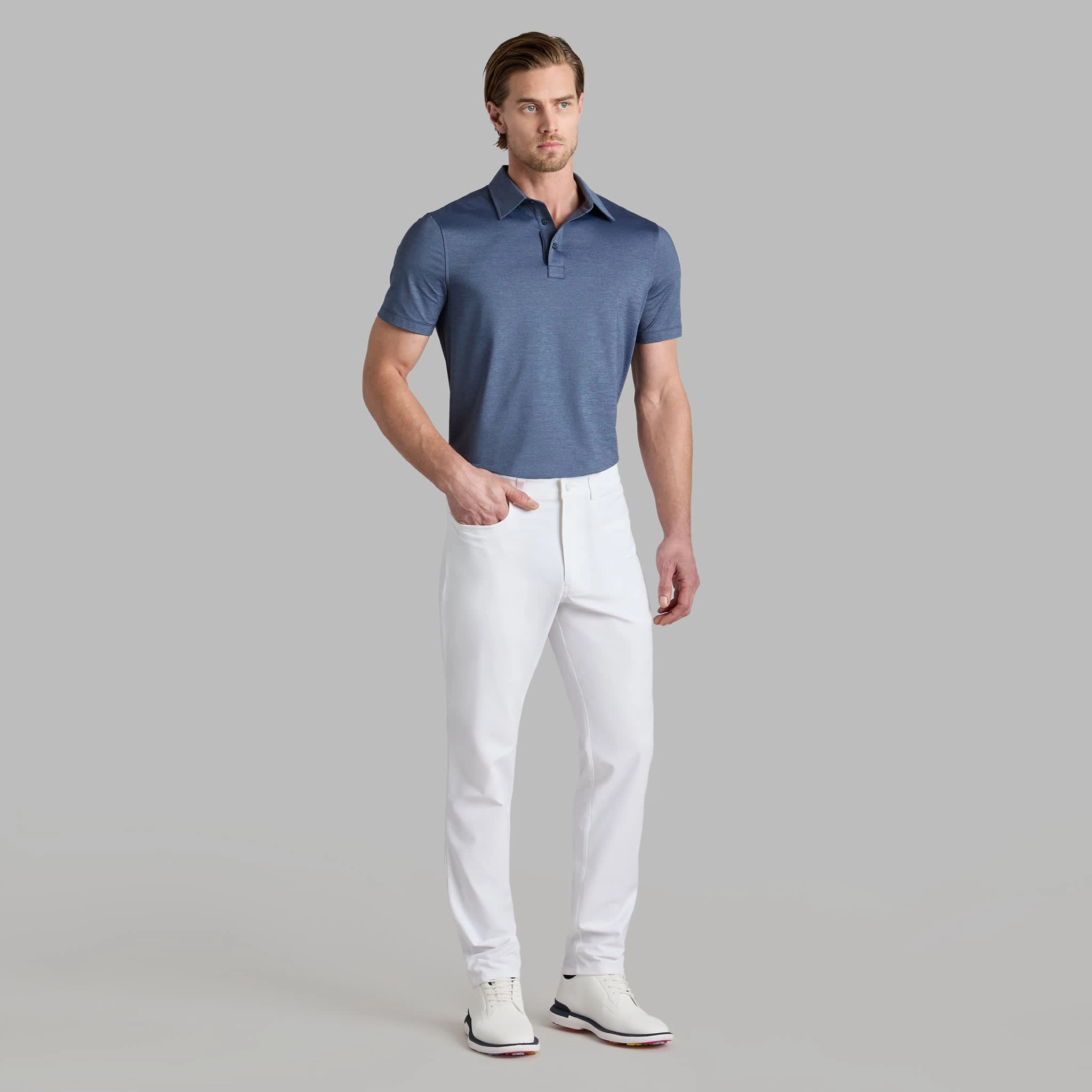 Stylish Comfort G/Fore Melange Ice Nylon Golf Polo Shirt - Twilight Melange