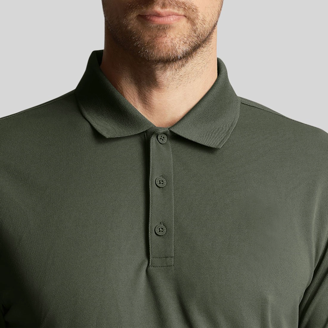 AntiStatic Fabric Treatment Lyle & Scott Tonal Tech Golf Polo Shirt - Cactus Green