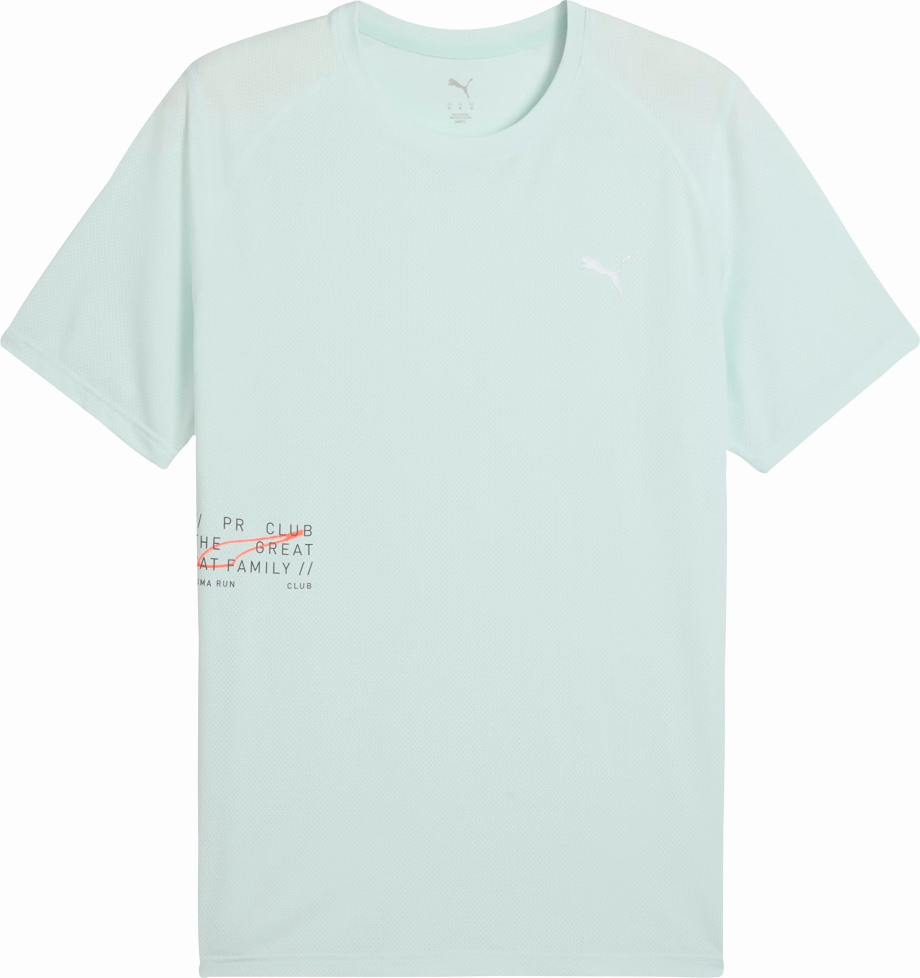 Versatile Top Puma Mesh Graphic Short Sleeve Mens Running Top - Blue