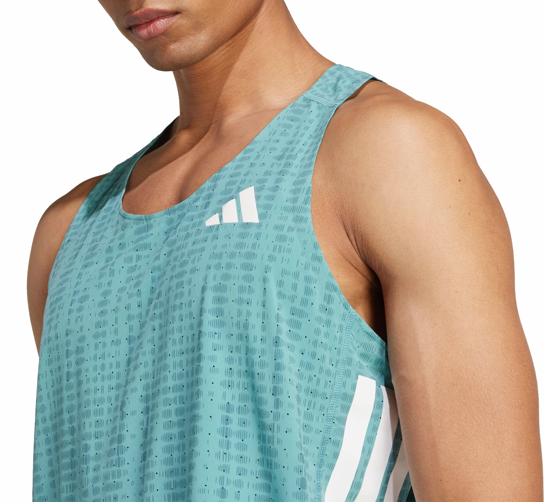 adidas Adizero Mens Running Vest - Green buffer