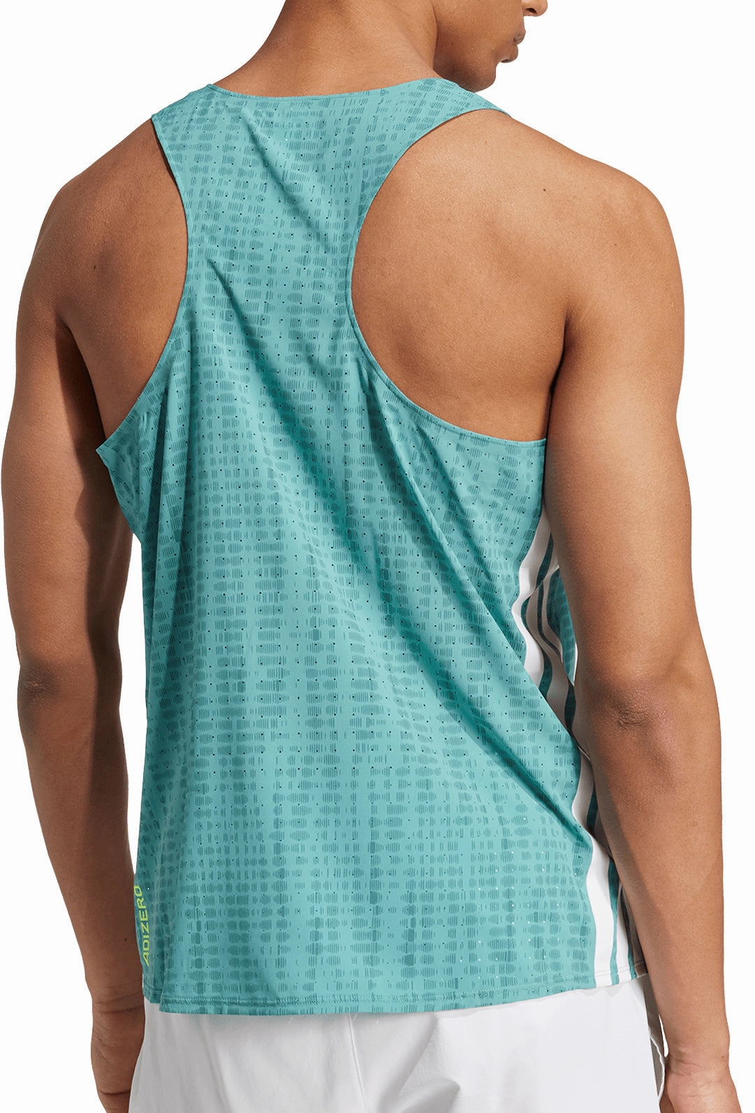 wool material with hoods adidas Adizero Mens Running Vest - Green