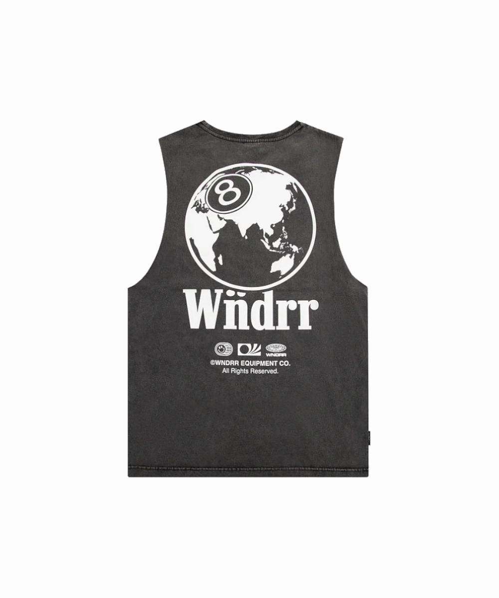 WNDRR 8 Ball Muscle Top (Washed Black) Glam Night