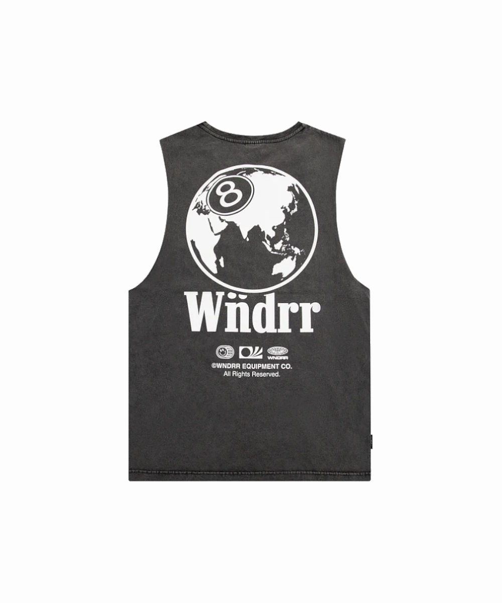 Beach Fit WNDRR 8 Ball Muscle Top (Washed Black)