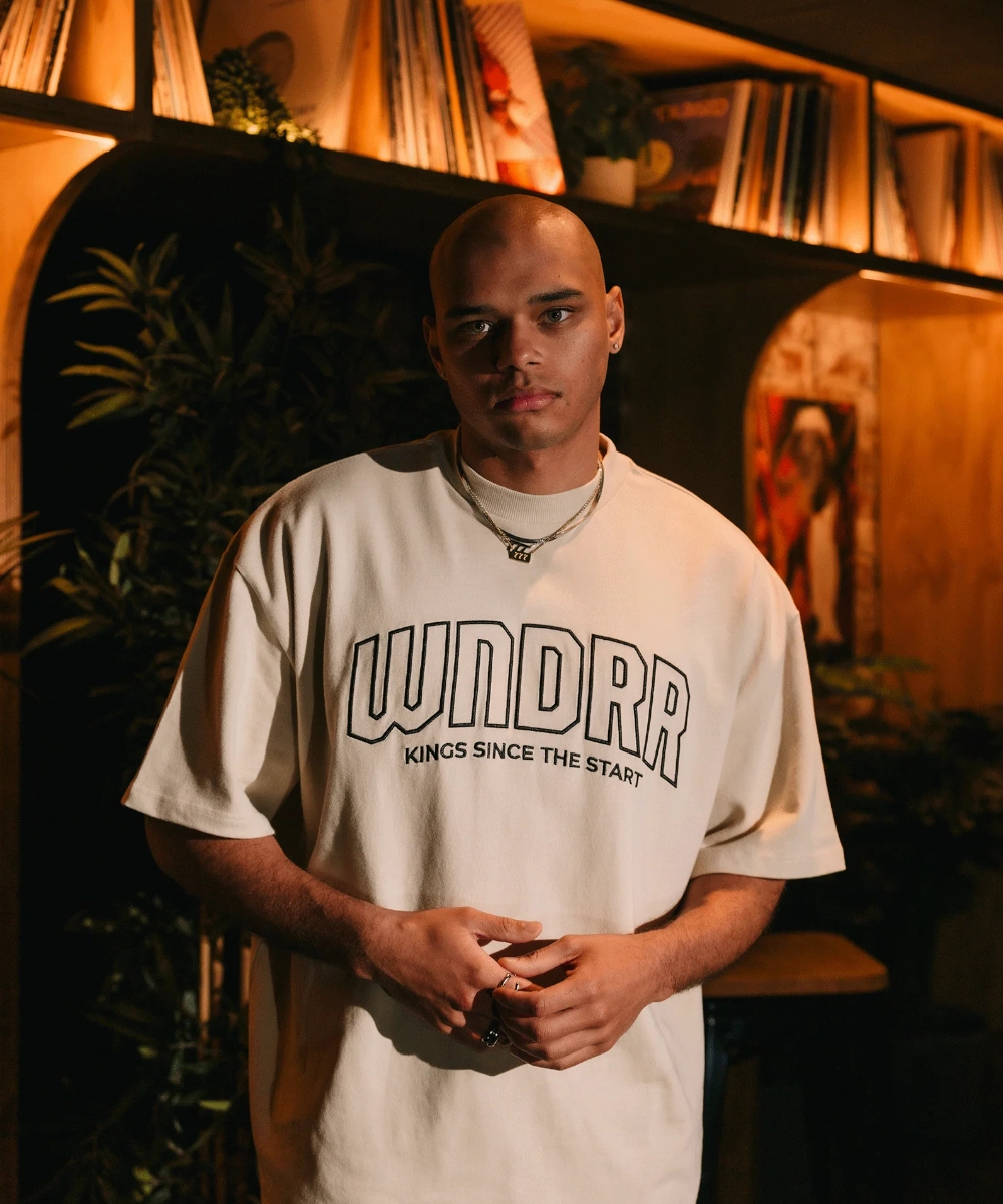 WNDRR Feud Heavy Weight Tee (Tan) ElasticFree Cuffs World Tone