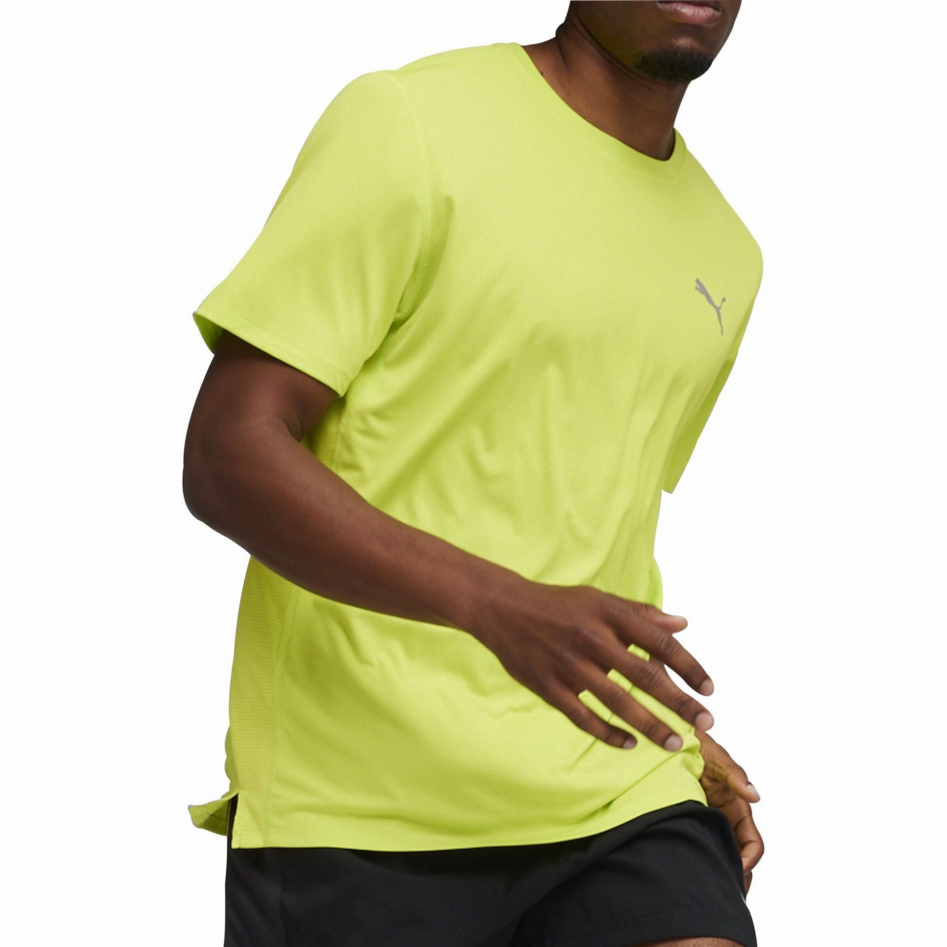Puma Run Favourite Velocity Short Sleeve Mens Running Top - Green Smooth Neckline